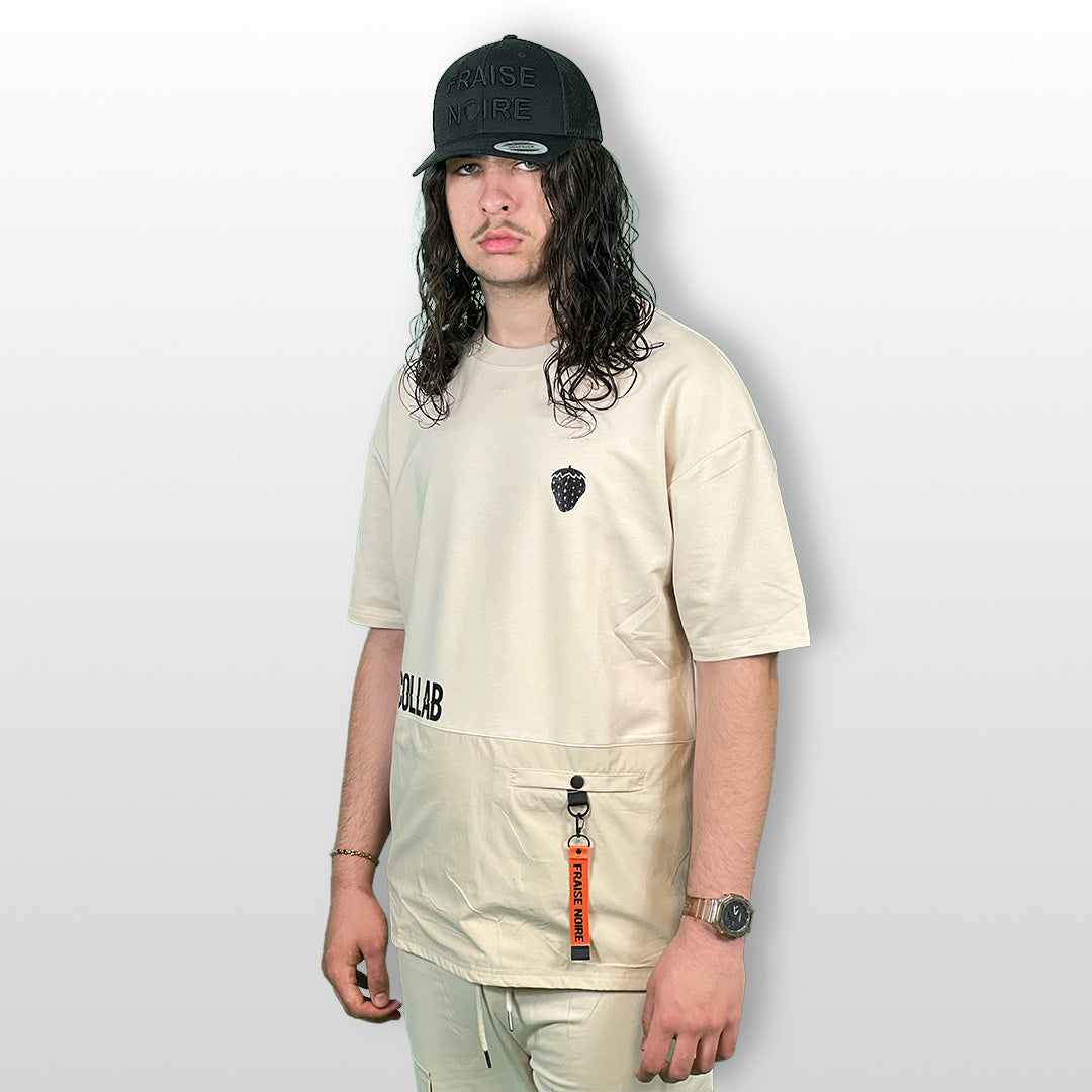 Ensemble T-shirt & Short "NOT COLLAB" Crème