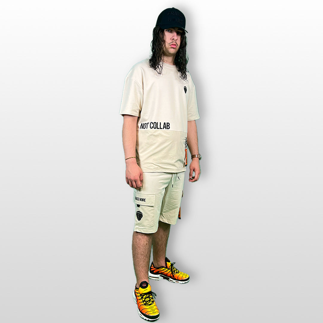 Ensemble T-shirt & Short "NOT COLLAB" Crème