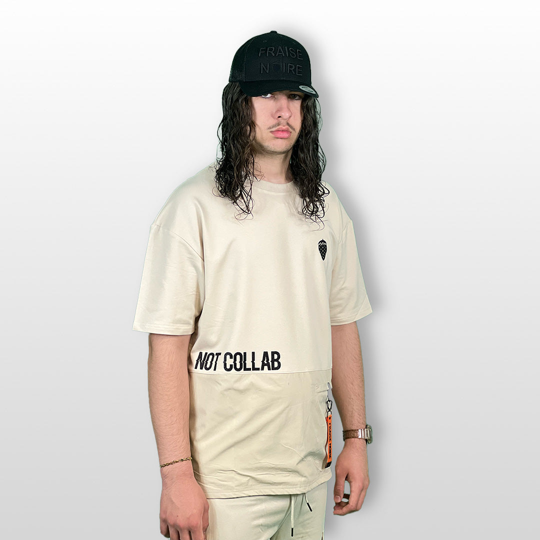 Ensemble T-shirt & Short "NOT COLLAB" Crème