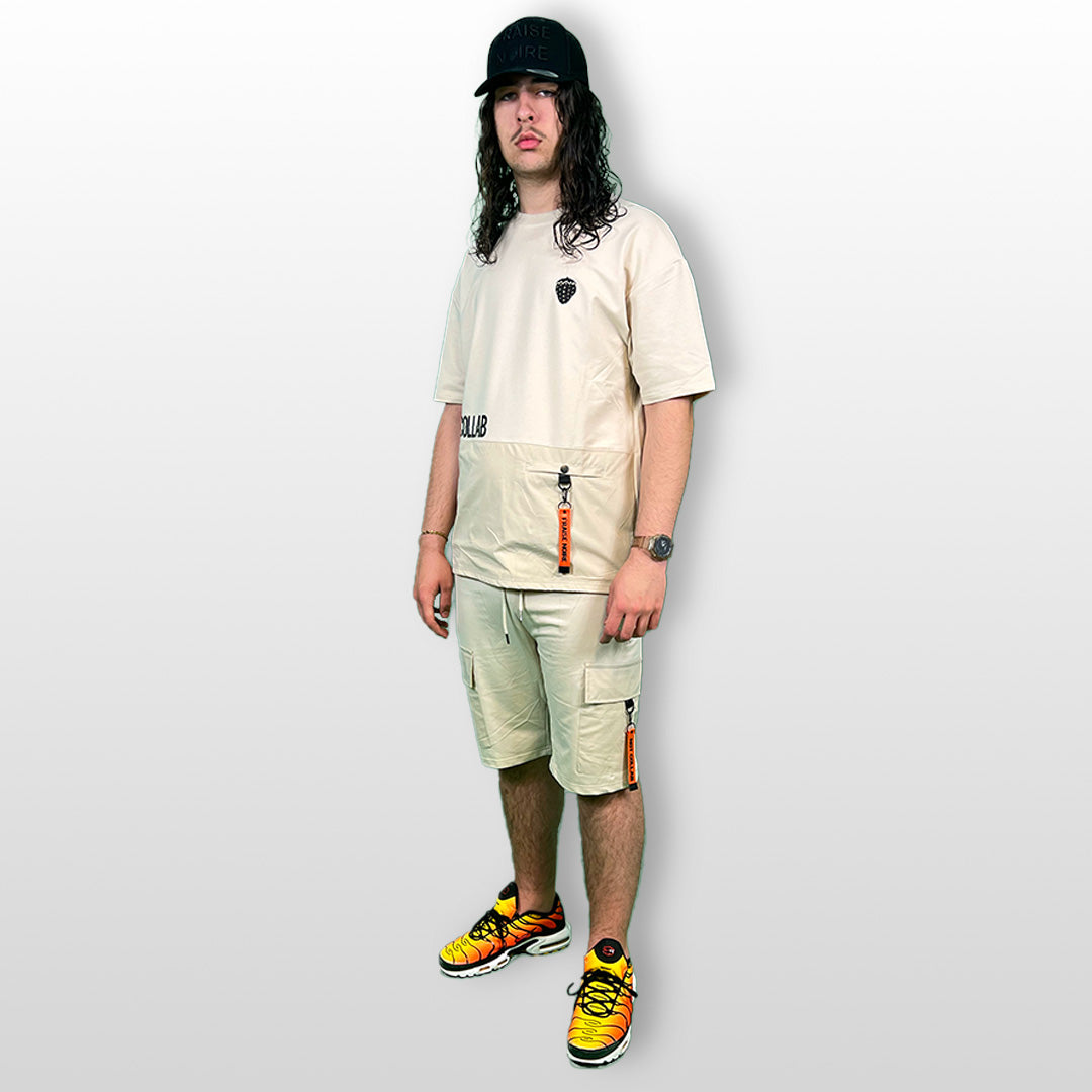 Ensemble T-shirt & Short "NOT COLLAB" Crème