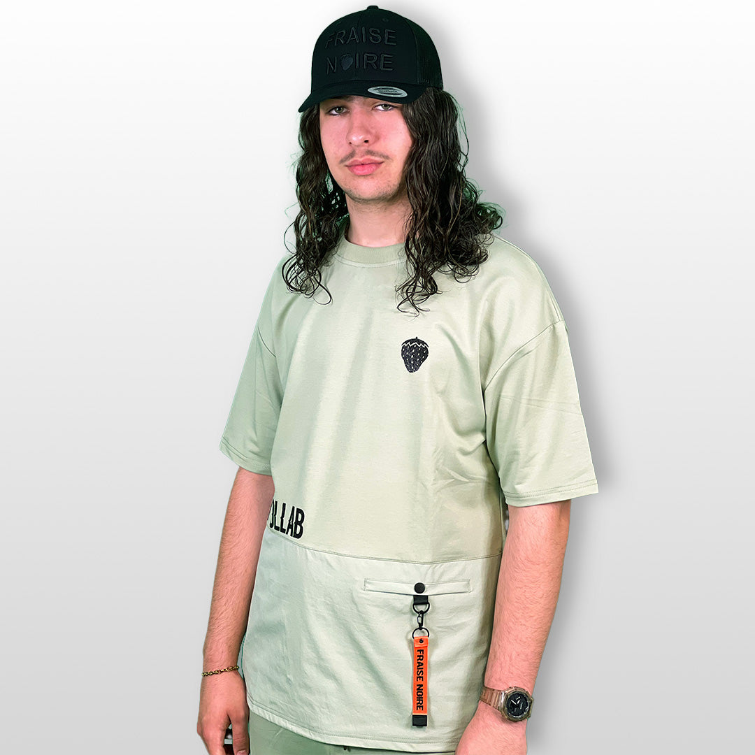 Ensemble T-shirt & Short "NOT COLLAB" Vert olive