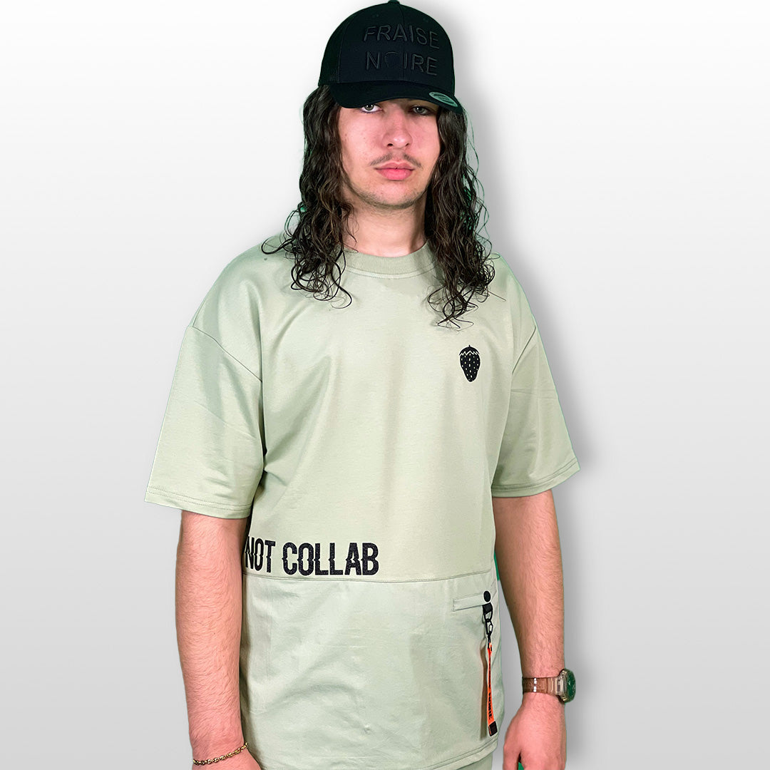 Ensemble T-shirt & Short "NOT COLLAB" Vert olive