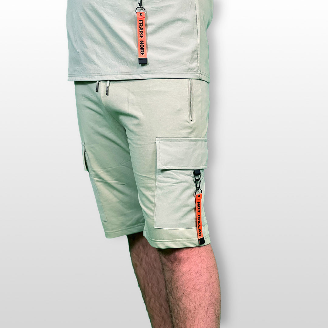 Ensemble T-shirt & Short "NOT COLLAB" Vert olive