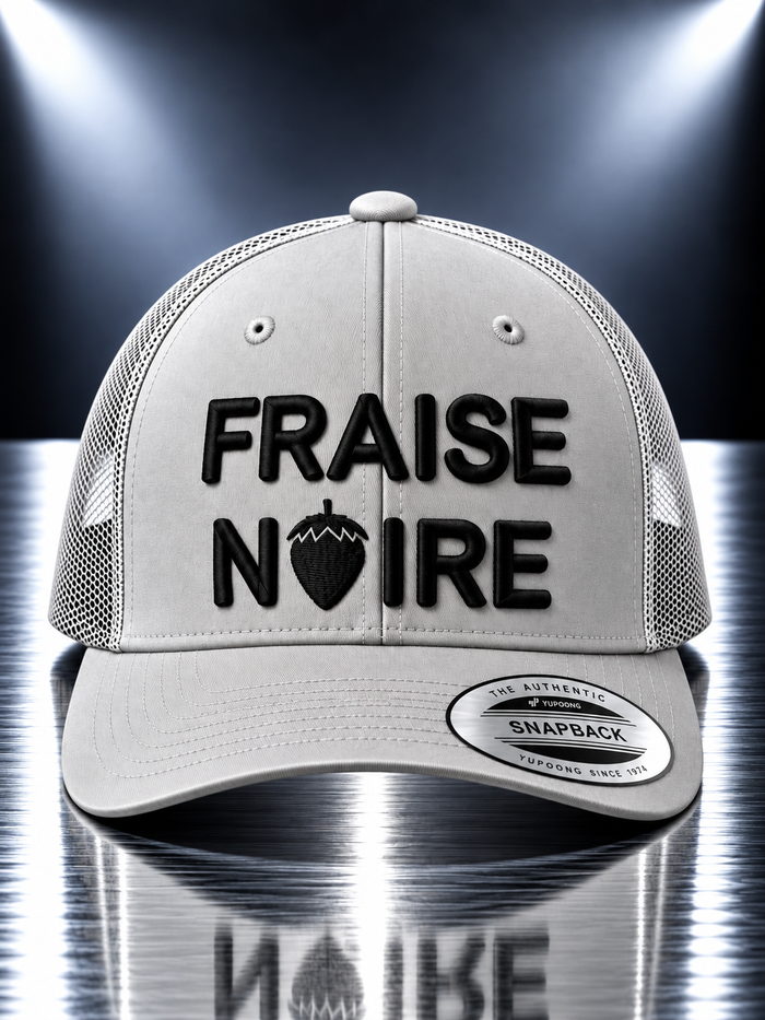 Casquette Brodée 3D ajustable Grey — Fraise Noire