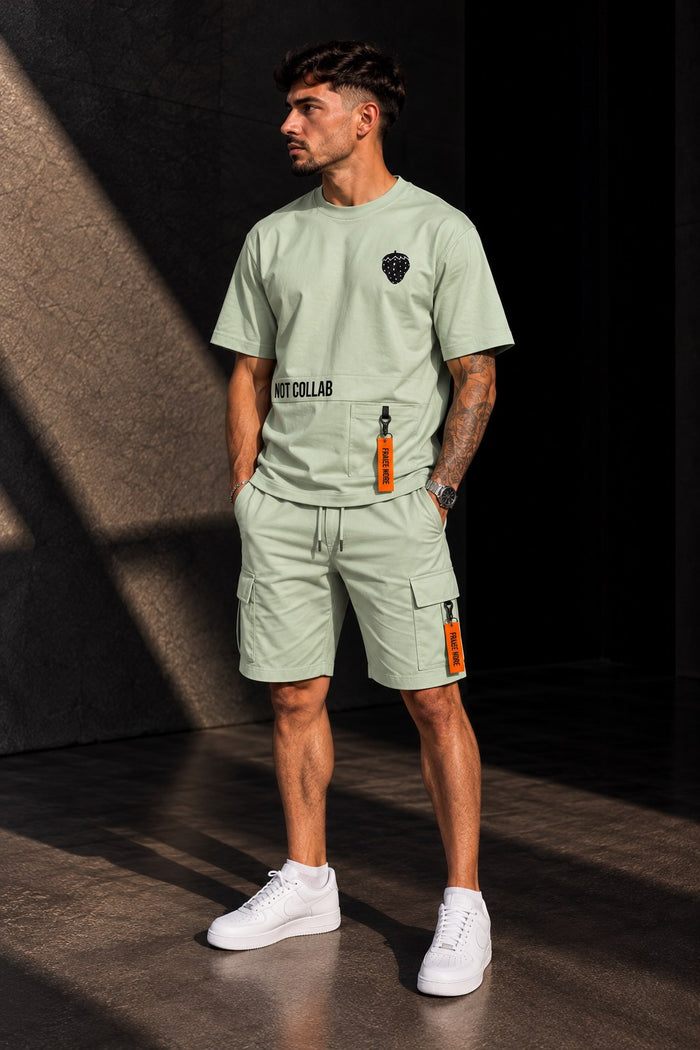 Ensemble NOT COLLAB Vert olive porté, vue de face