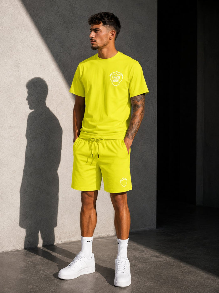 Ensemble T-shirt & Short "Doodle" Citron Vert