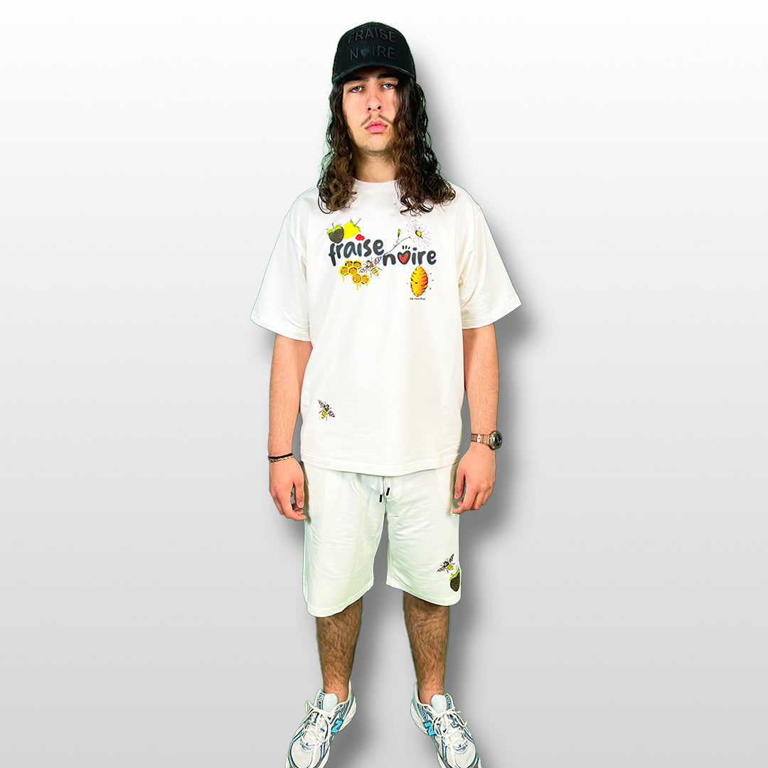 Ensemble T-shirt & Short "La Ruche" Blanc