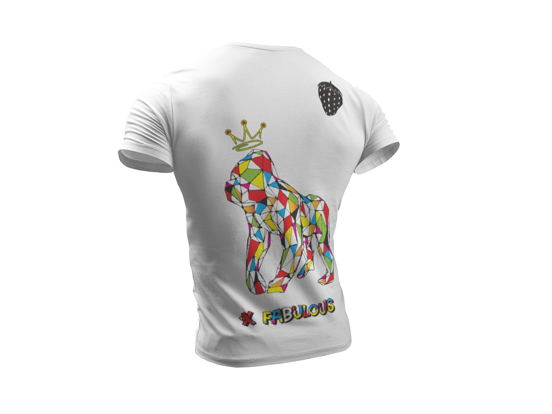 t-shirt-fraise-noir-manches-courtes-king-king-fabulous
