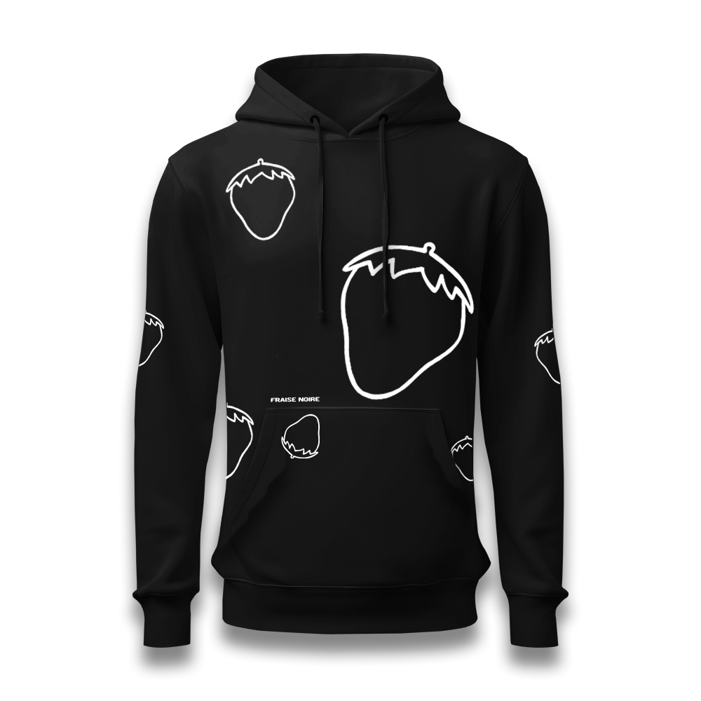 HOODIES DESIGN À CAPUCHE-FRAISIER NOIR