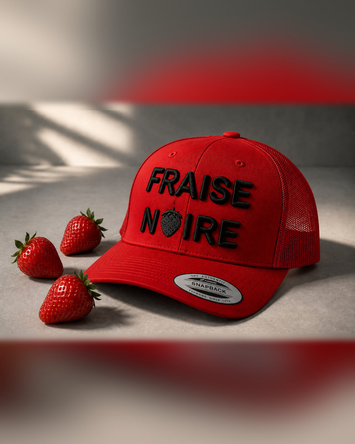 Casquette Brodée 3D ajustable Red — vue 1