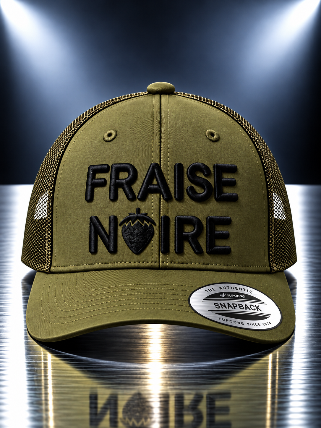 Casquette Brodée 3D ajustable Kaki — vue 1
