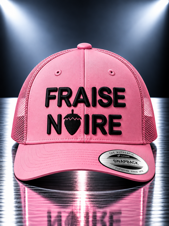 Casquette Brodée 3D ajustable Pink — Fraise Noire