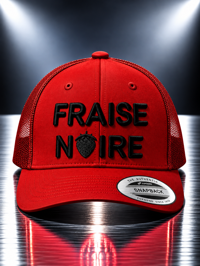 Casquette Brodée 3D ajustable Red — Fraise Noire
