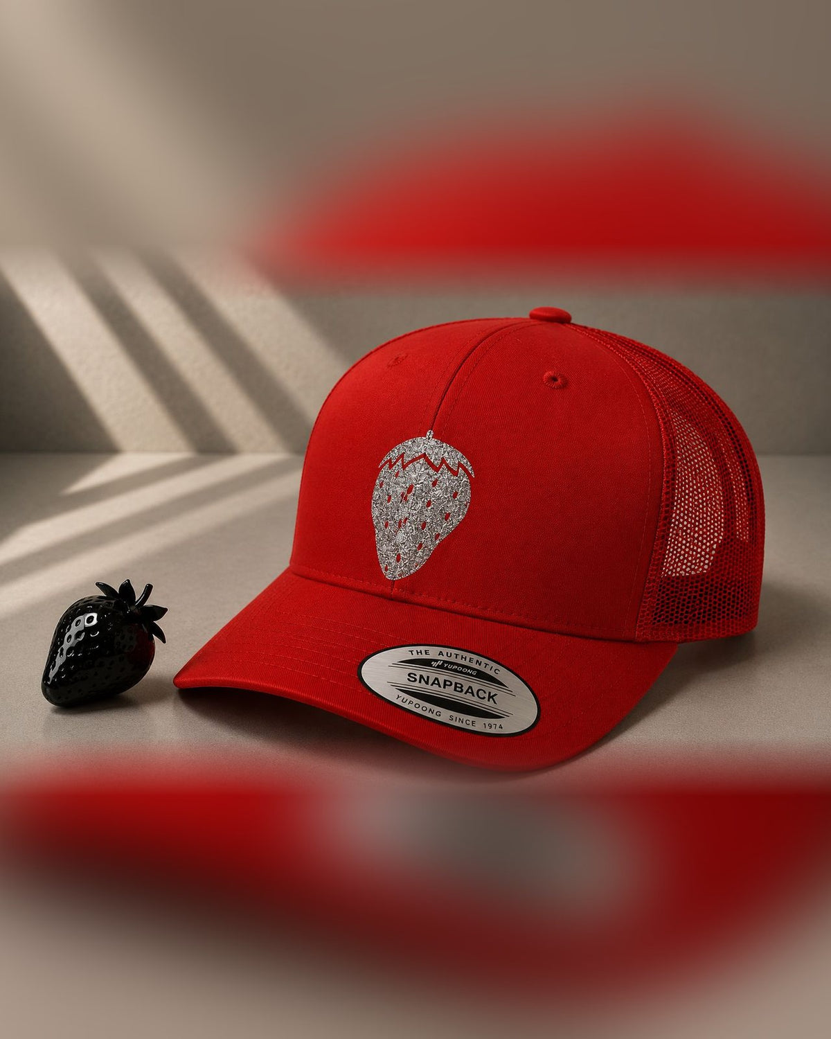 Casquette Rouge Fraise Argent — vue 1