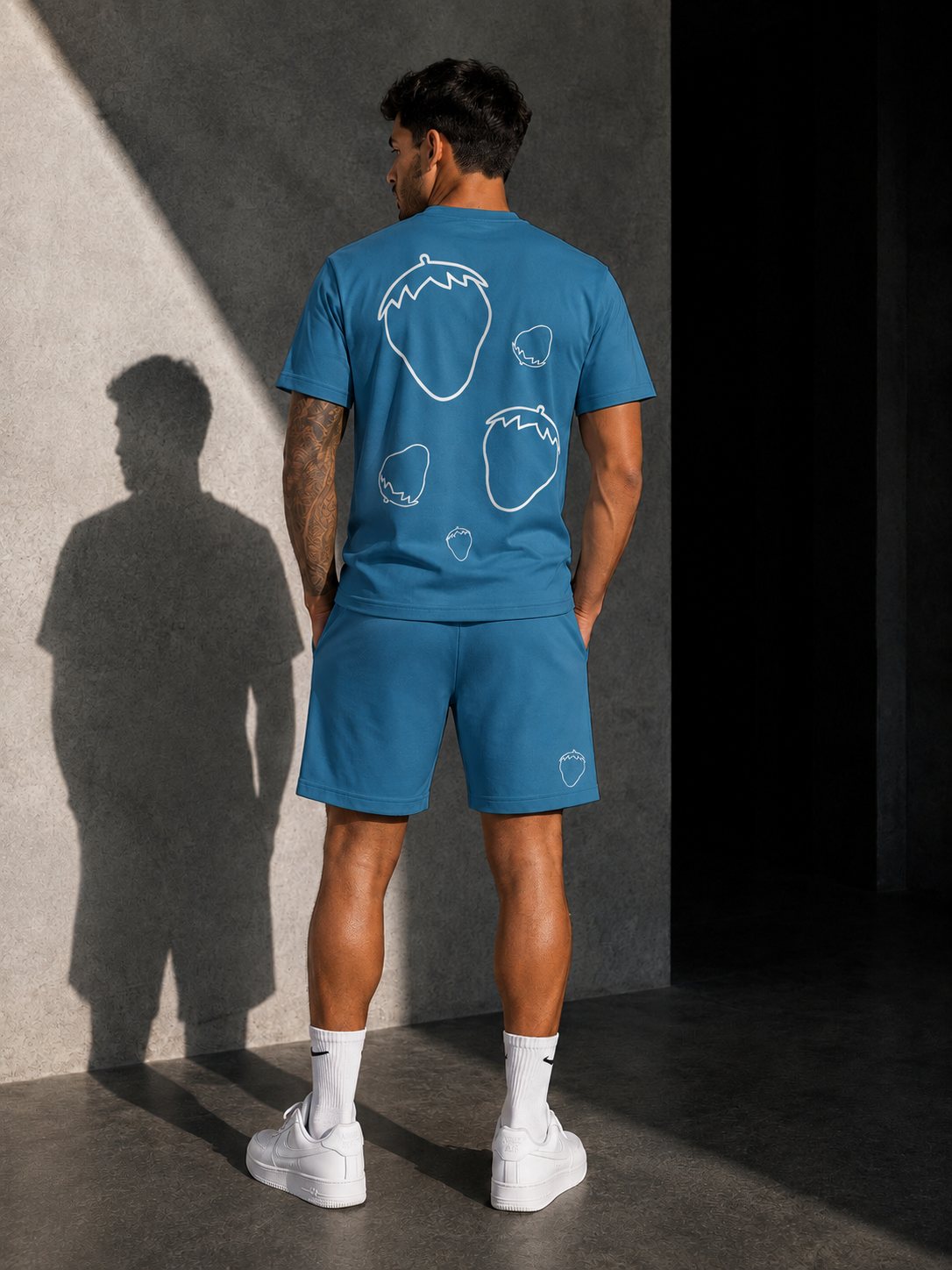 Ensemble T-shirt & Short "Doodle" Bleu Pétrole — vue 2