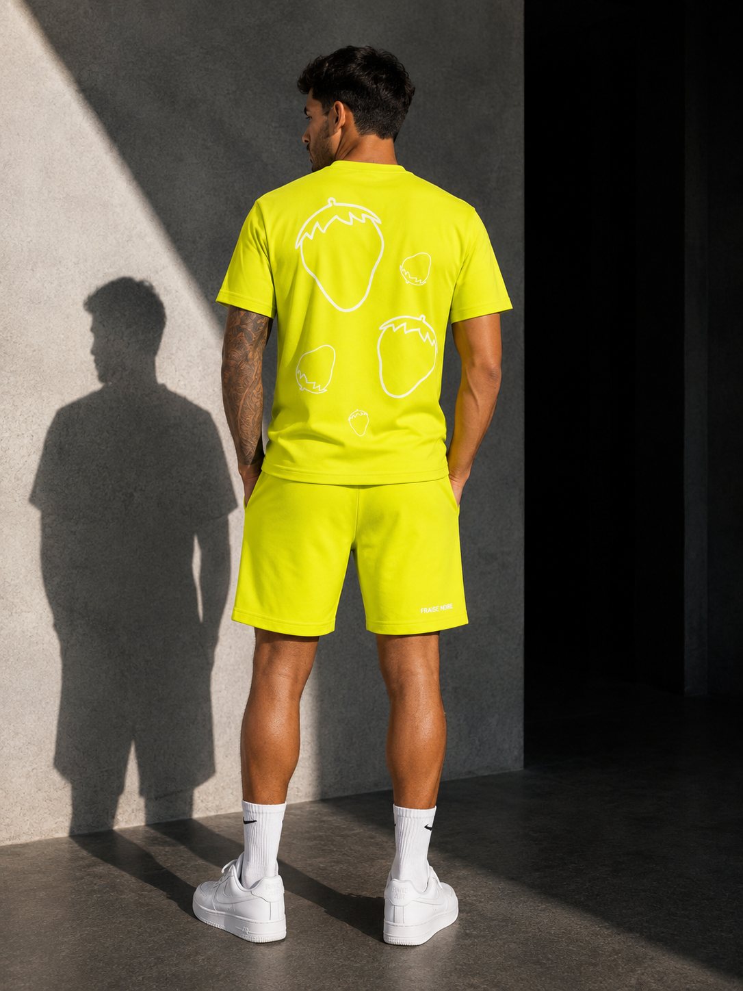 Ensemble T-shirt & Short "Doodle" Citron Vert — vue 2