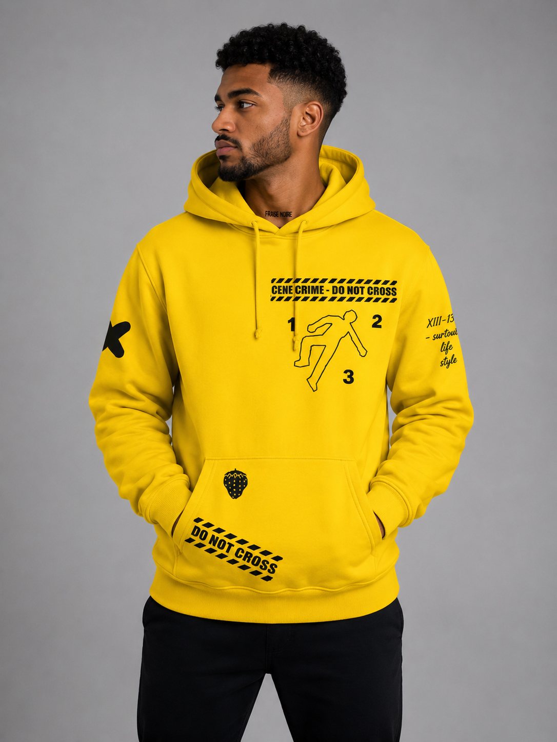 Hoodie "Crime Scene" Jaune — vue 1