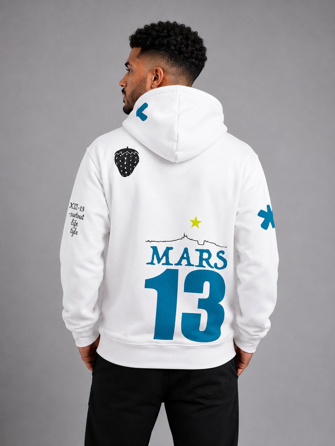 Hoodie "Mars 13" Blanc — vue 2