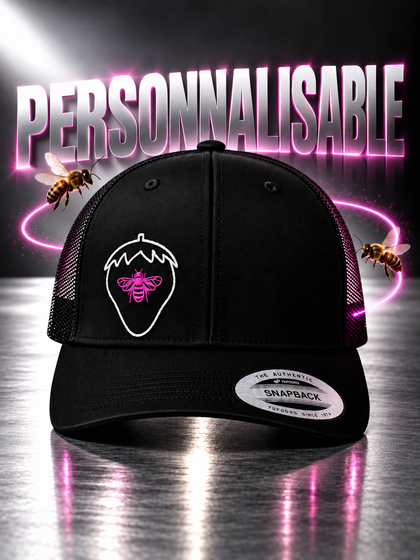 Casquette personnalisable, abeille rose
