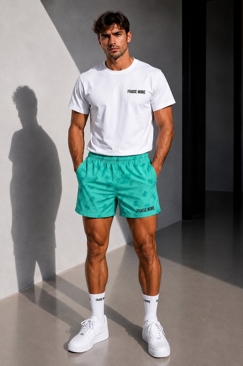 Short de Bain Vert Monogramme — vue 1