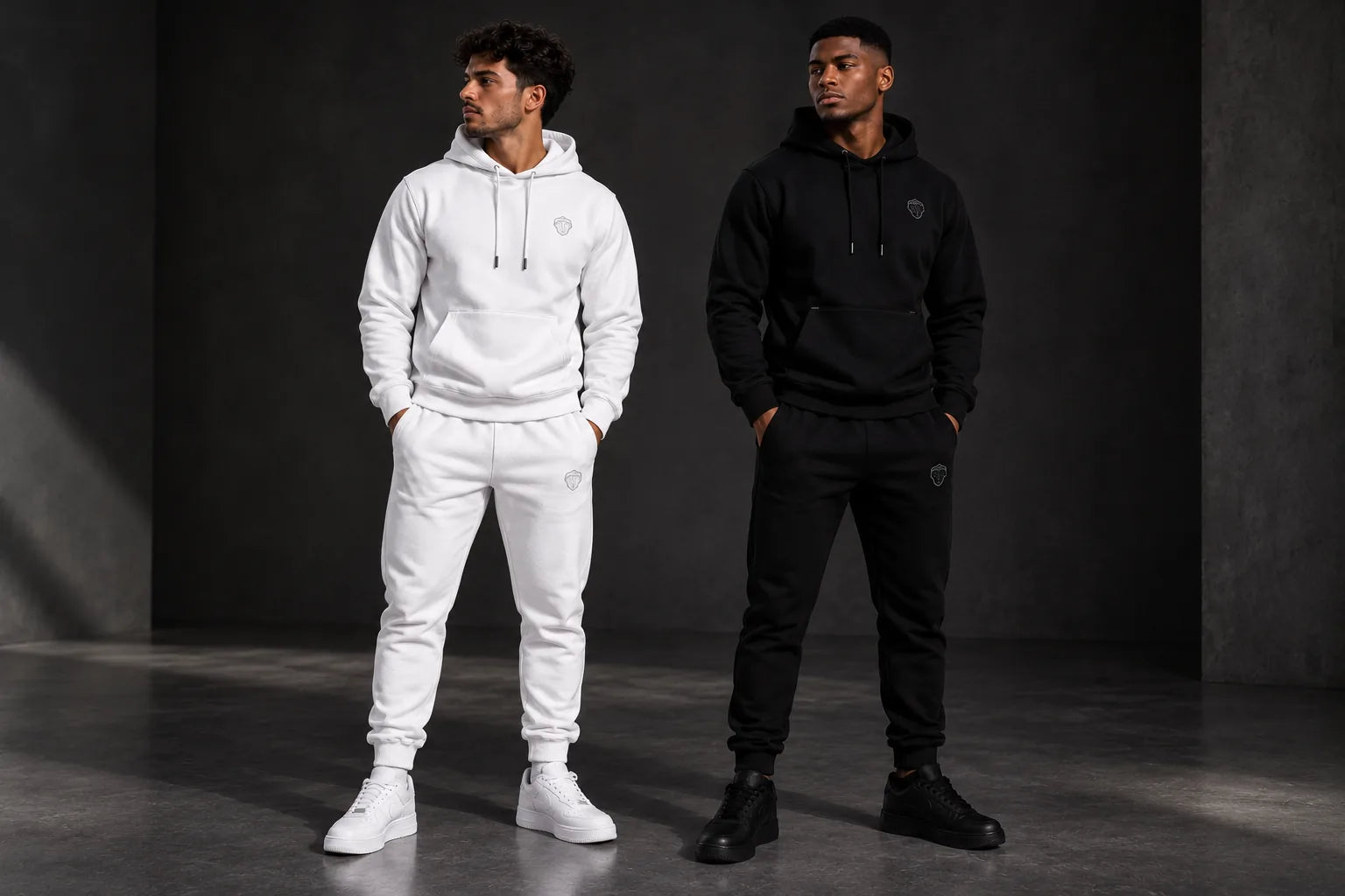 Joggings Fraise Noire, ensembles unis blanc et noir